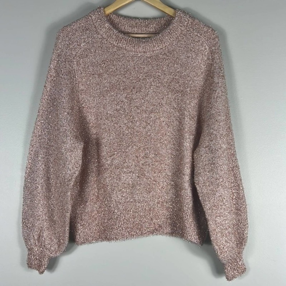 Soft Sparkle Pink Women's Crewneck Sweater